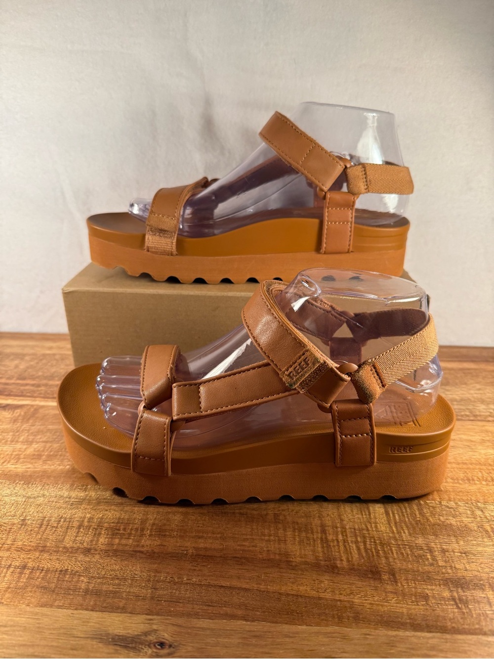 Reef Cushion Rem Hi Sandal Cognac Size 8
